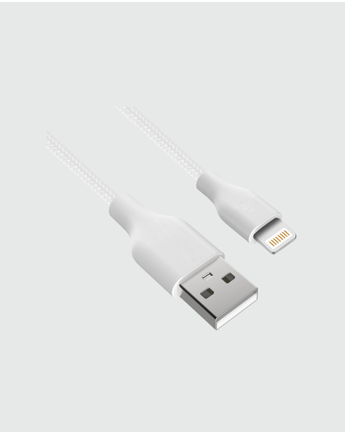 Câble USB - Lightning, Nylon, Blanc
